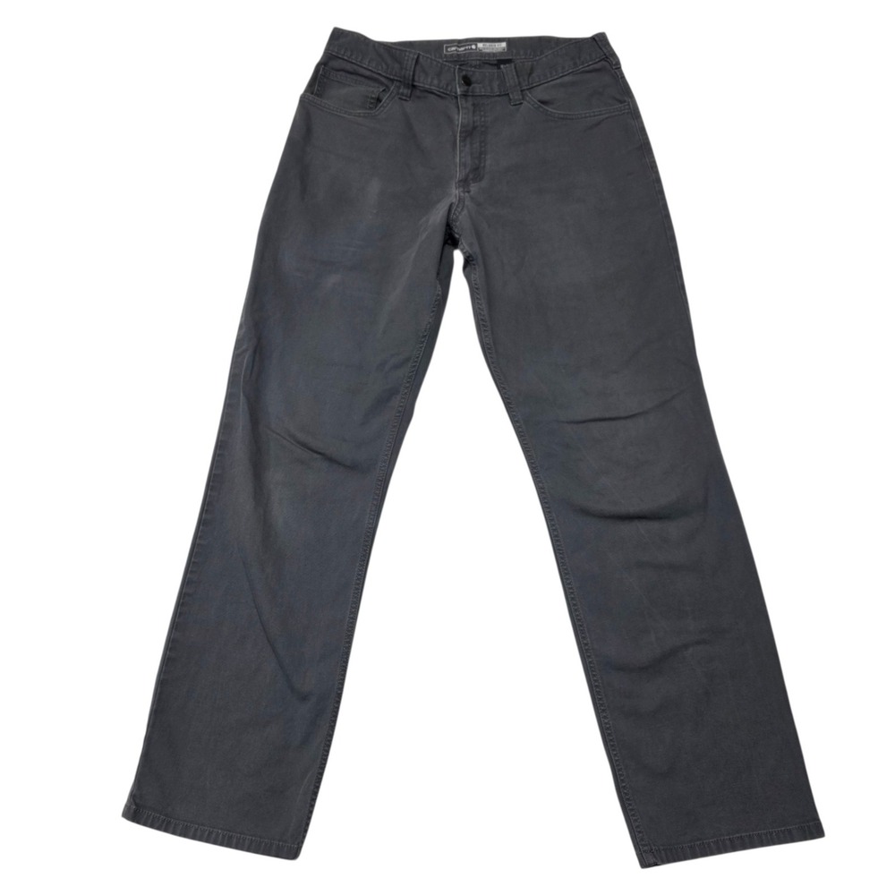 Carhartt Rugged Flex Relaxed Fit Mens 32x32 Gray Canvas Work Pants 5-Pocket